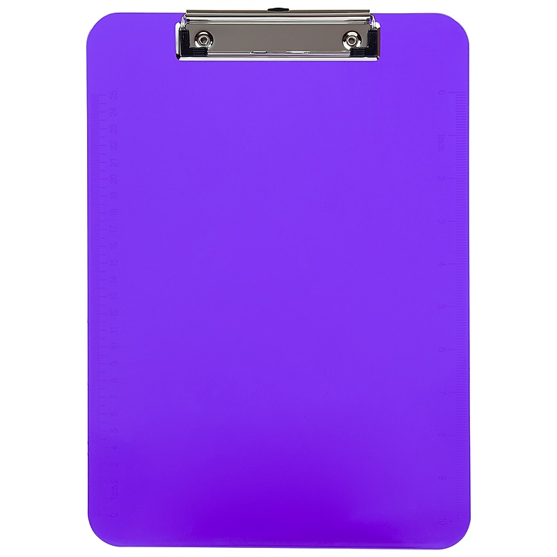 JAM Paper Plastic Clipboard, Letter Size, Translucent Purple (340926881) image 1