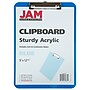 JAM Paper Plastic Clipboard, Letter Size, Translucent Blue (340926882)~#|#~sp104484436_sc7