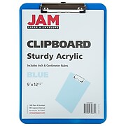 JAM Paper Standard Plastic Clipboard, Blue (340926882)