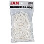 JAM Paper Colored Multi-Purpose #64 Rubber Bands, 3.5" x 0.25", Non-Latex, White, 100/Pack (33364RBWH)~#|#~sp104484452_sc7