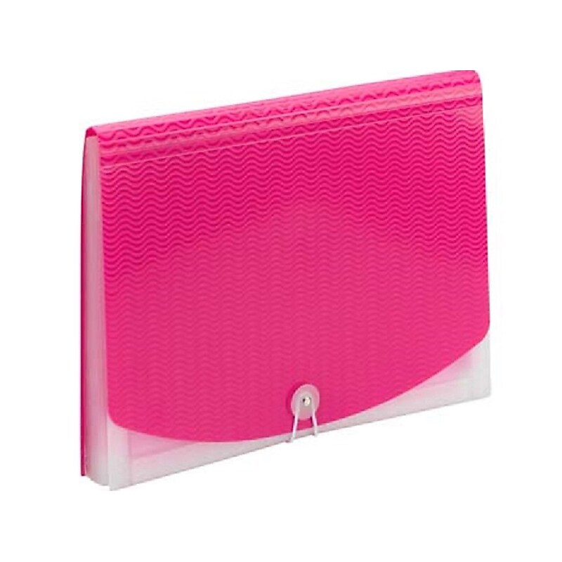 Smead Vibrant Line Plastic Accordion File, 12-Pocket, Letter Size, Pink/Clear (70864) image 1