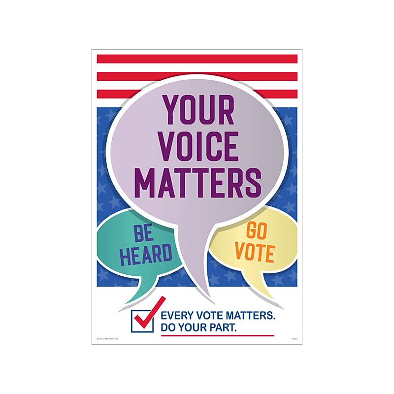 ComplyRight Your Voice Matters. Be Heard. Go Vote. Workplace Policies Posters, 3/Pack (A2023PK3) image 1
