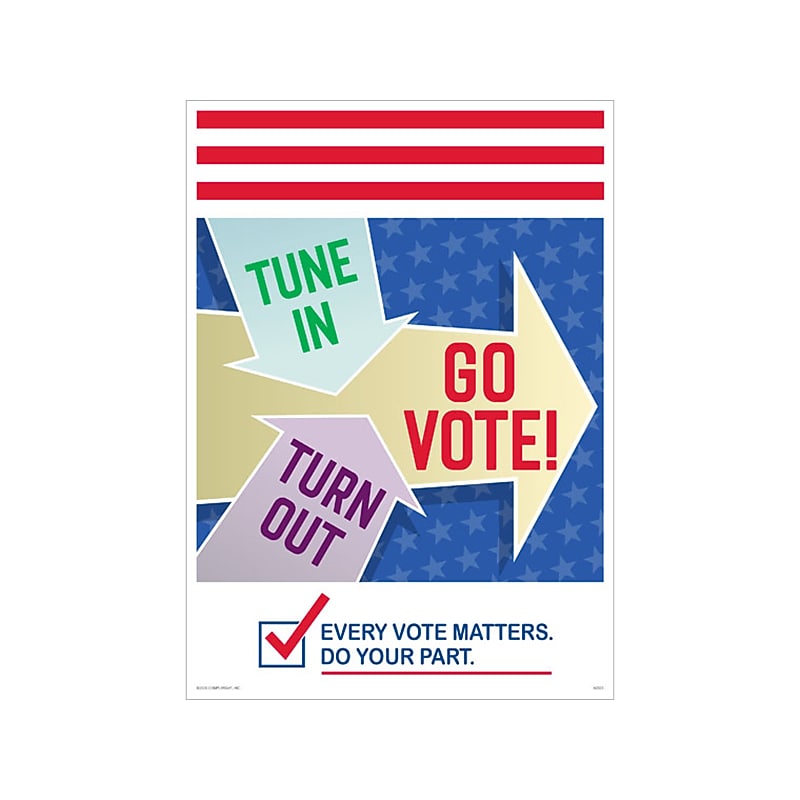 ComplyRight Tune In. Turn Out. Go Vote! Workplace Policies Posters, 3/Pack (A2025PK3) image 1