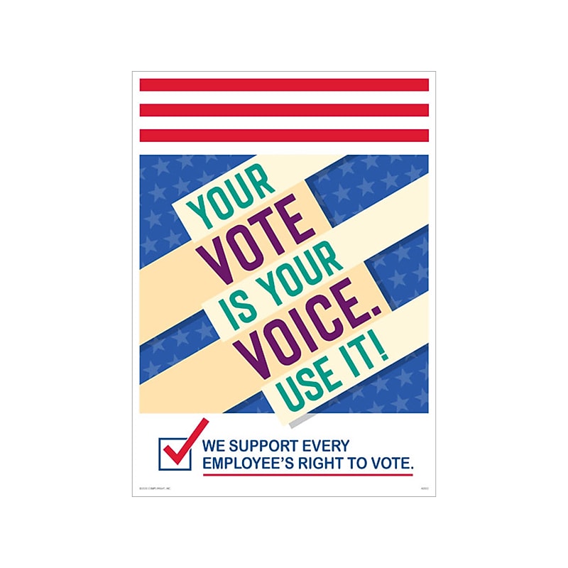 ComplyRight Your Vote is Your Voice. Use It! Workplace Policies Posters, 3/Pack (A2022PK3) image 1