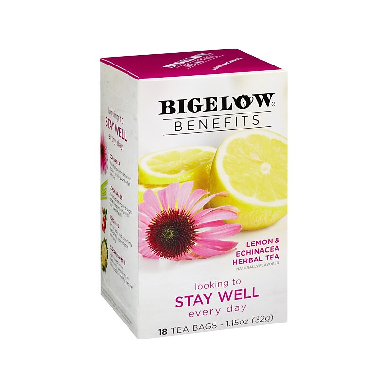 Bigelow Benefits Decaf Lemon Echinacea Black Tea Bags, 18/Box (01025) image 1