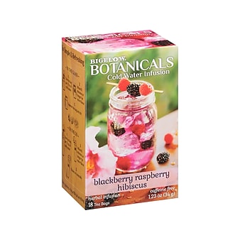 Bigelow Botanicals Decaf Blackberry Raspberry Hibiscus Tea Bags, 18/Box (39000)