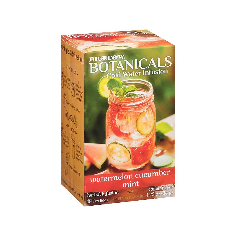 Bigelow Botanicals Decaf Watermelon Cucumber Mint Tea Bags, 18/Box (39004) image 1