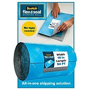 Scotch™ Flex & Seal Shipping Roll Self-Sealing Padded Mailer, 15" x 50', Blue (FS-1550)