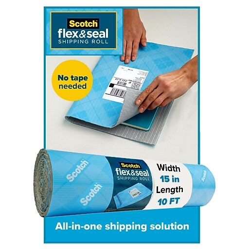 Scotch™ Flex & Seal Shipping Roll SelfSealing Padded Mailer, 15" x 10', Blue (FS1510) Staples