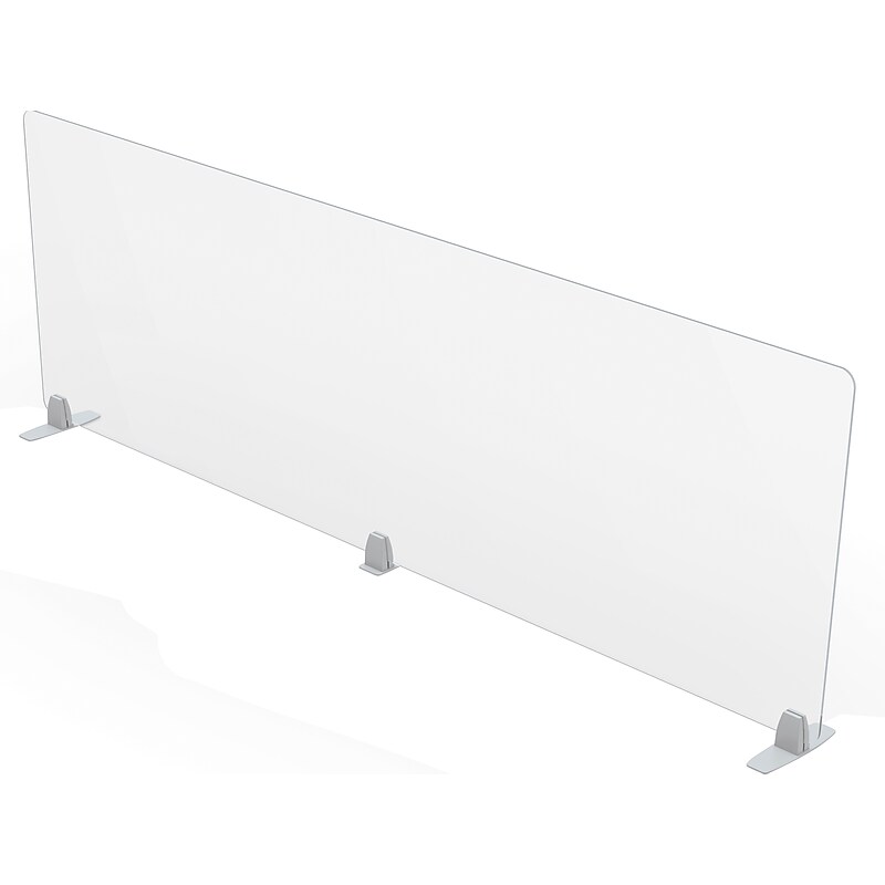MooreCo Freestanding Desktop Divider, 24"H x 72"W, Clear Acrylic (45266) image 1