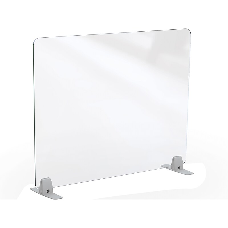 MooreCo Freestanding Desktop Divider, 24"H x 29"W, Clear Acrylic (45267) image 1