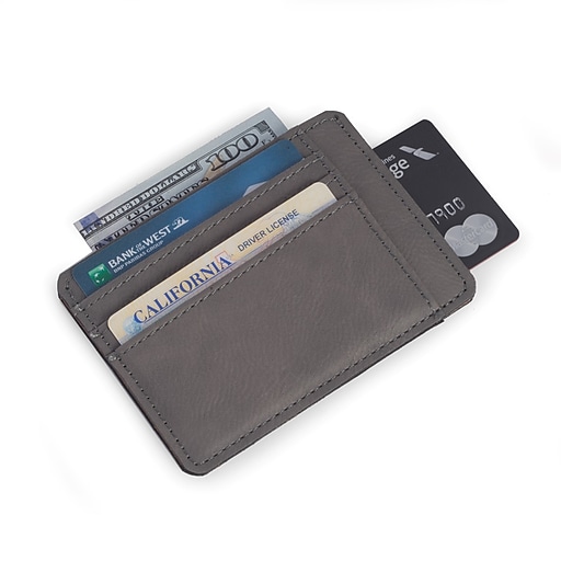 Bey-Berk Leatherette Credit Card Holder, Gray (UC103G) at Staples