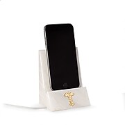 Bey-Berk Marble Phone Stand for Desktop Phone, White Zebra (D029M)