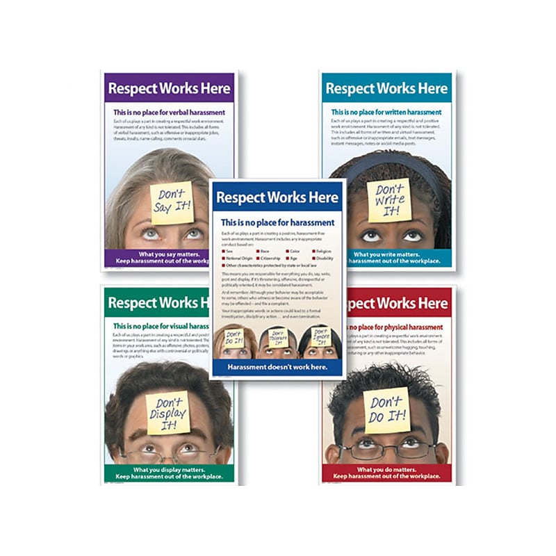 ComplyRight Respect Works Here Anti-Harassment Workplace Poster, 5/Pack (A0084) image 1