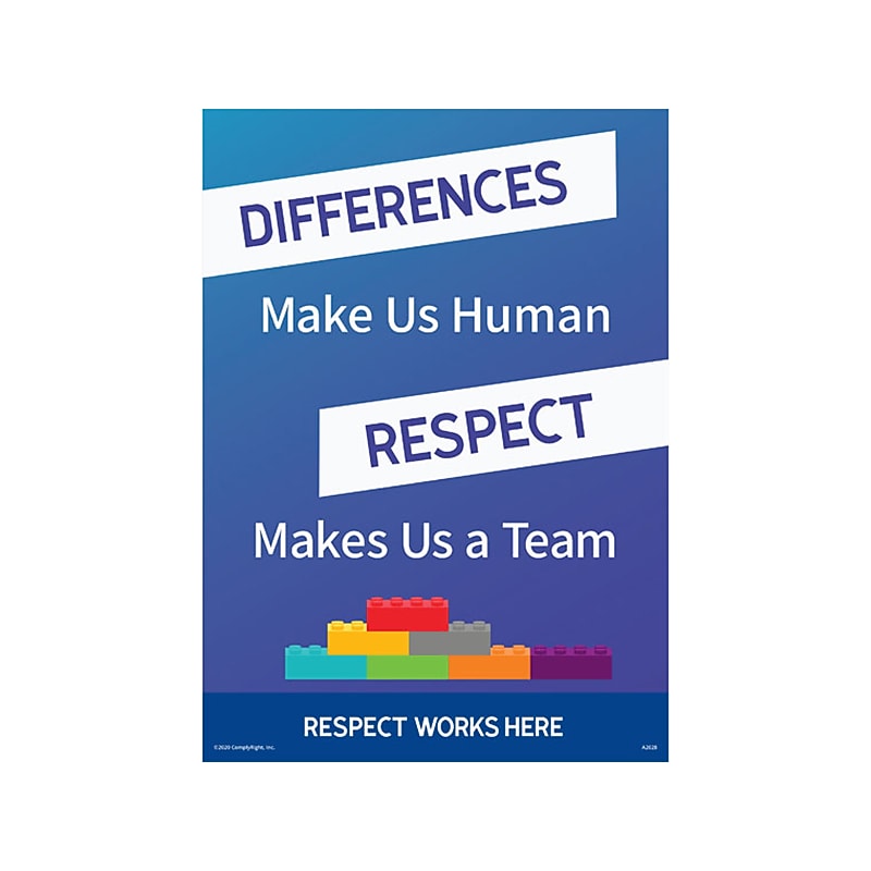 ComplyRight Respect Works Here Differences Make Us Human. Respect Makes Us a Team (A2028PK1) image 1