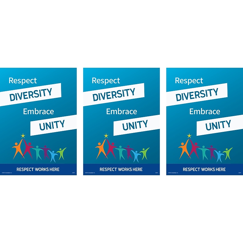 ComplyRight Respect Works Here Workplace Policies Poster, 3/Pack (A2031PK3) image 1
