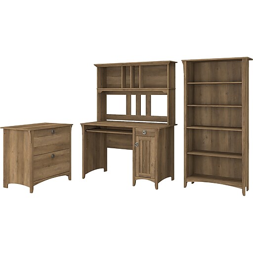 Bush Furniture Salinas 47" Computer Desk with Hutch, Lateral File