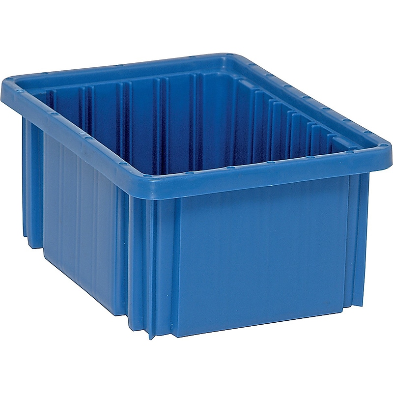Quantum Storage Systems Small Stackable Plastic Grid Container, 5" x 8.25" x 10.88", Blue, 20/Case (DG91050BLCS) image 1