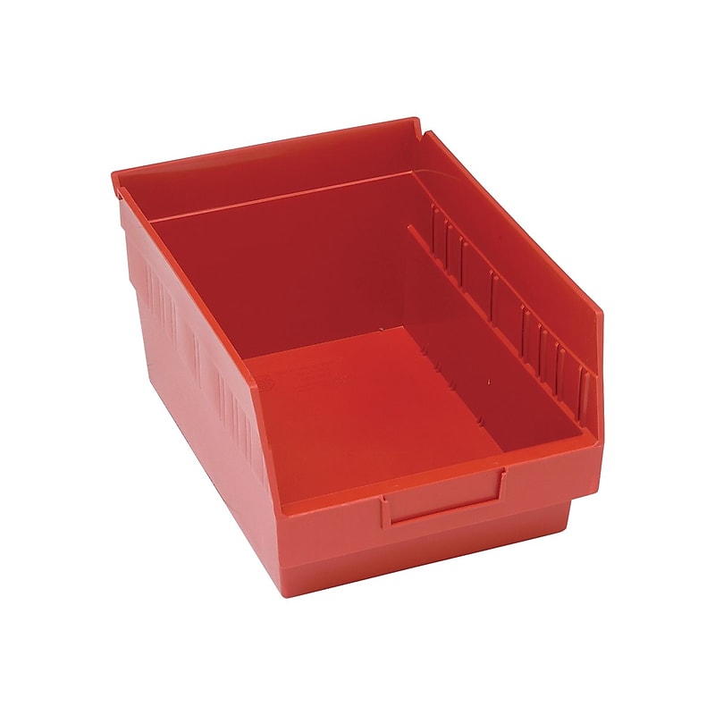 Quantum Storage Systems Store-More Small Plastic Bin, 6" x 8.38" x 11.63", Red, 20/Case (QSB207RDCS) image 1