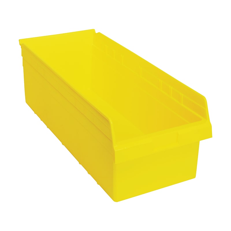 Quantum Storage Systems Store-Max Large Plastic Bin, 8" x 11.13" x 23.63", Yellow, 6/Case (QSB816YLCS) image 1