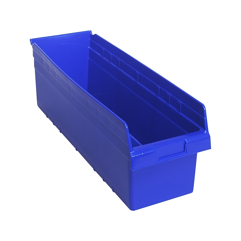 Quantum Storage Systems Store-Max Large Plastic Bin, 8" x 8.38" x 23.63", Blue, 6/Case (QSB814BLCS) image 1