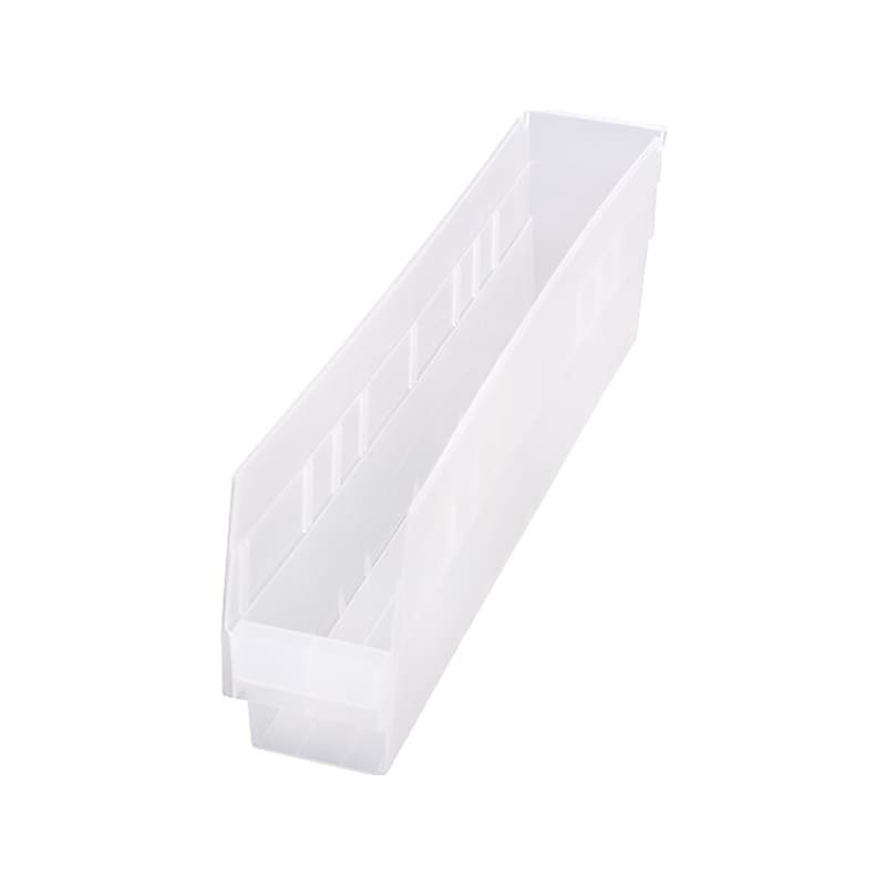 Quantum Storage Systems Store-More Large Plastic Bin, 6" x 4.13" x 23.63", Clear, 16/Case (QSB205CLCS) image 1