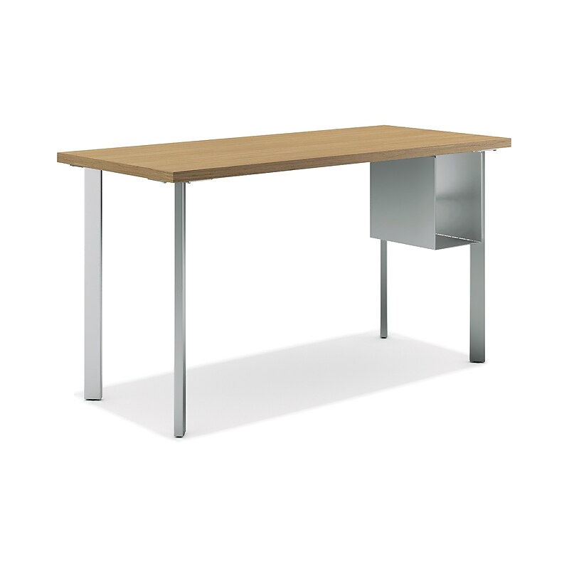 HON Coze 48"W Desk, w/U-Storage, Natural Recon and Silver (HONRPL2448N1P6S) image 1