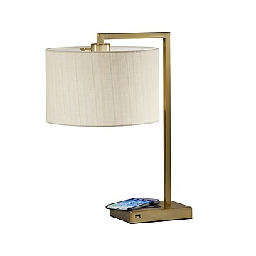 Adesso Austin AdessoCharge Incandescent/CFL Table Lamp, Antique Brass (4069-02)