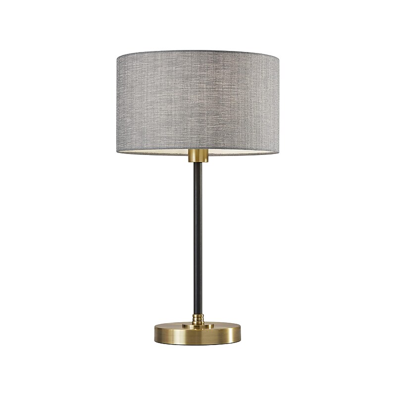 Adesso Bergen Incandescent Table Lamp, Antique Brass/Black/Gray (4206-21) image 1