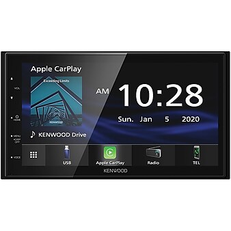 KENWOOD DMX47S Double-DIN In-Dash 6.8-Inch Multimedia Receiver w/Bluetooth, Apple CarPlay, Android Auto, & SiriusXM Ready, Black