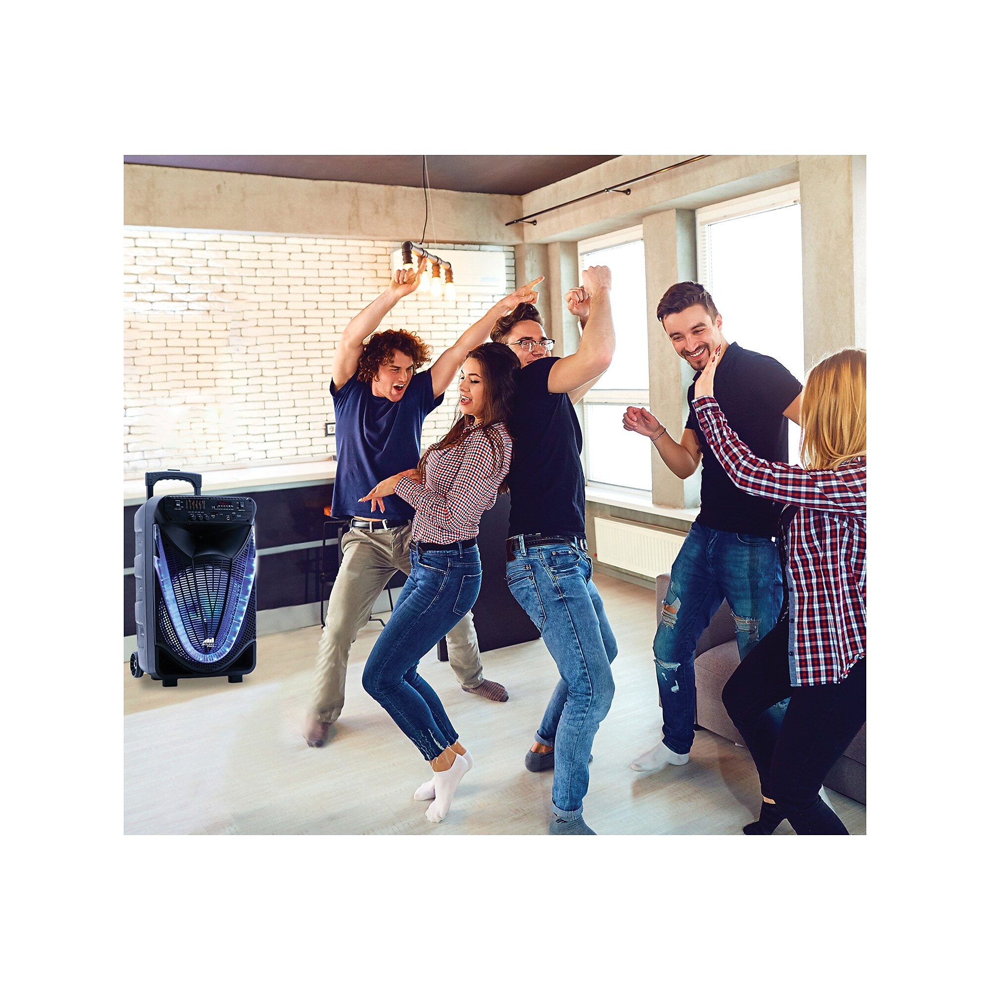 Naxa NDS-1233 Bluetooth Portable 12-Inch Party Speaker with Disco Light, Black Sansujyuku sansujyuku.com