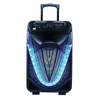 Naxa NDS-1533 Bluetooth Portable 15-Inch Party Speaker with Disco Light, Black