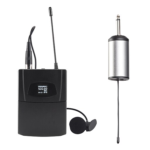 Blackmore Pro Audio BMP15 Portable Dynamic Lapel Wireless UHF Microphone System, Black Staples