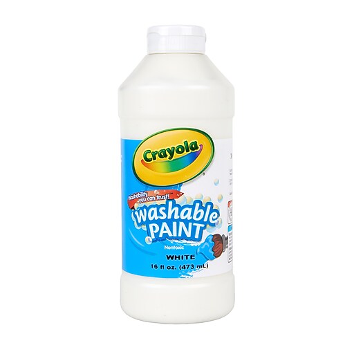 Crayola Washable Paint, 16 oz, White (542016053) Staples