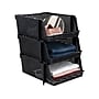Advantus Nest and Stack Open Lid Storage Bin, Black, 3/Pack (39221)~#|#~sp105964599_sc7