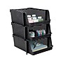 Advantus Nest and Stack Open Lid Storage Bin, Black, 3/Pack (39221)~#|#~sp105964600_sc7