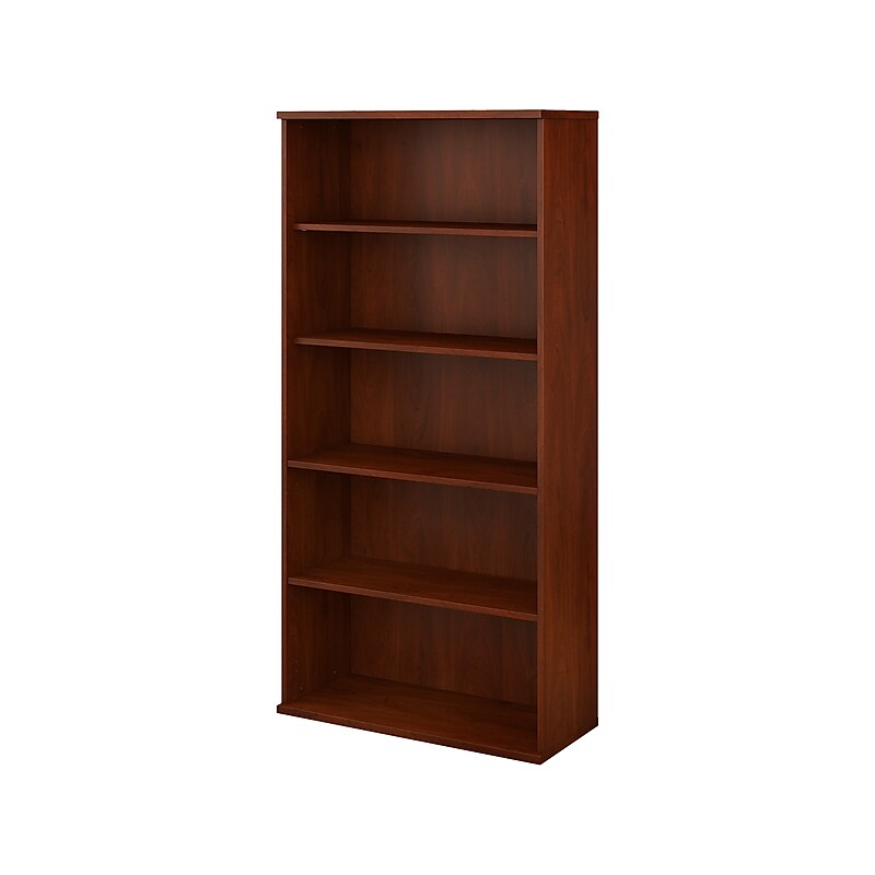 Bush Business Furniture Studio C 73"H 5-Shelf Bookcase with Adjustable Shelves, Hansen Cherry Laminated Wood (SCB136HC-Z) image 1