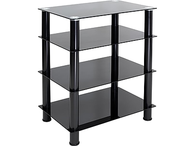 Mount-It! Tempered Glass 4-Tier Media Stand
