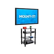 Mount-It! Tempered Glass 4-Tier Media Stand, Black (MI-8670)