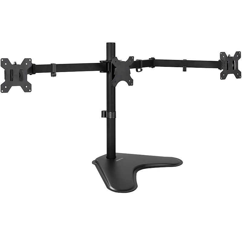 Mount-It! Adjustable Triple Monitor Stand, Up to 27", Black (MI-2789XL) image 1
