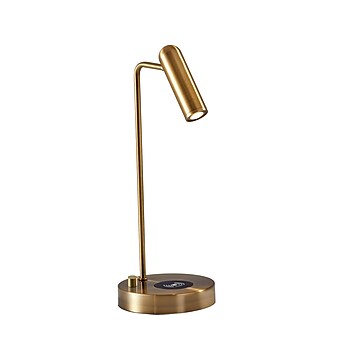 Adesso Kaye AdessoCharge LED Desk Lamp, 16.5", Antique Brass (3162-21)