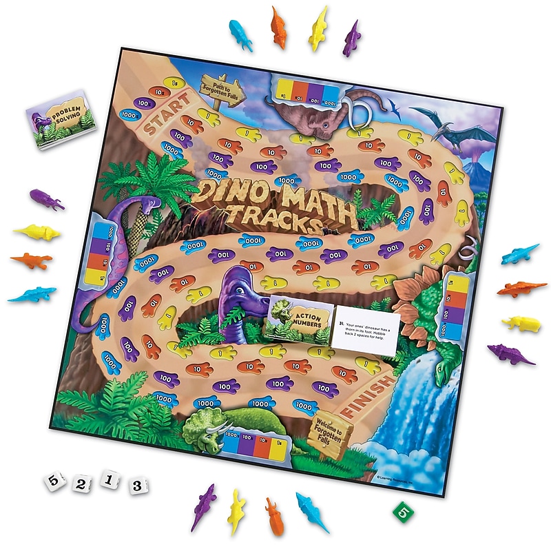 Learning Resources Dino Math Tracks Place-Value Game (LER0712) image 1