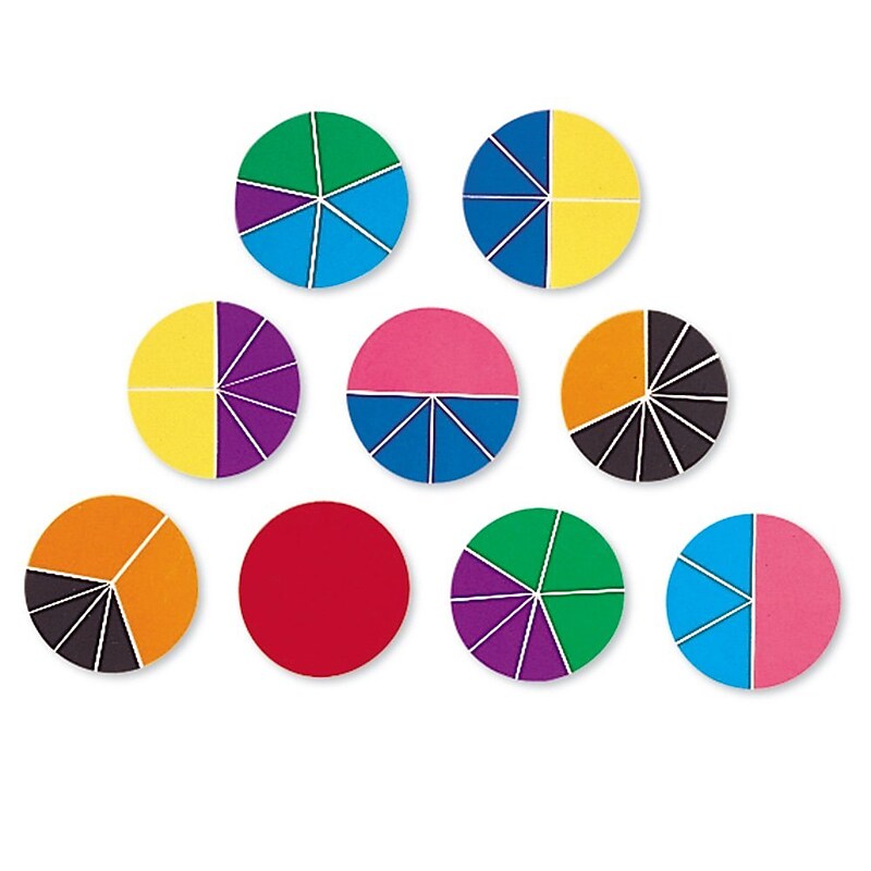 Fractions, Decimals & Percents, Learning Resources Deluxe Rainbow Fraction Circles, 51/Set image 1