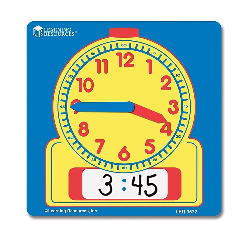 Time, Learning Resources Write and Wipe Student Clocks, Set of 10 image 1