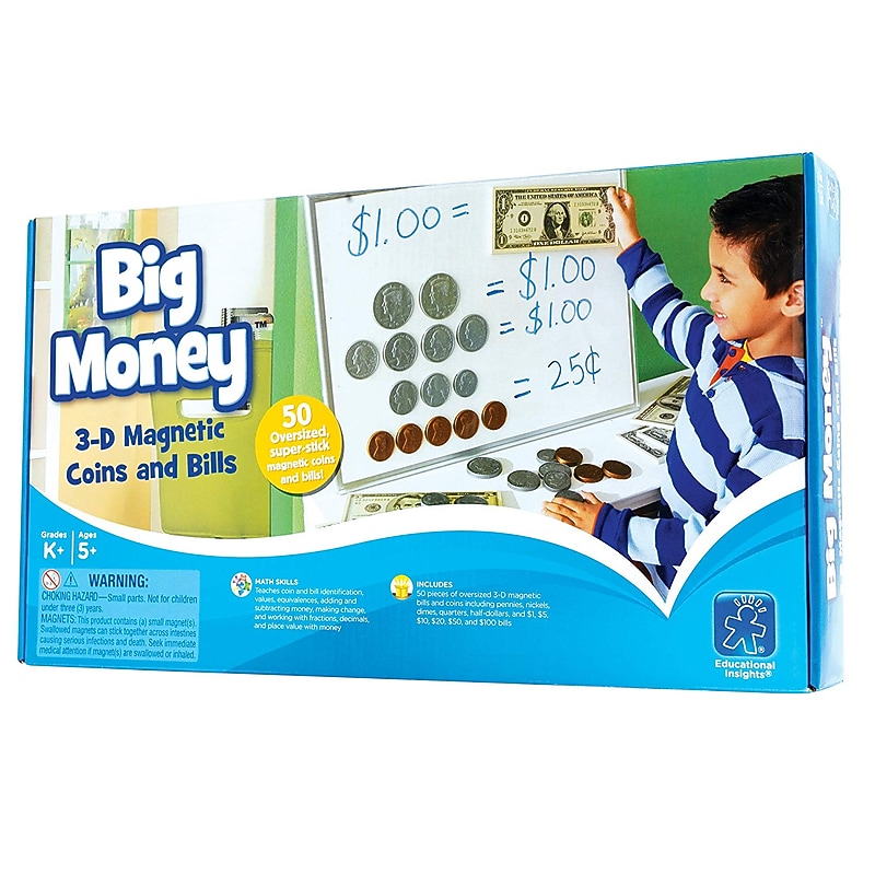 Educators Insights Big Money Magnetic Coins and Bills, Multicolored (3063) image 1