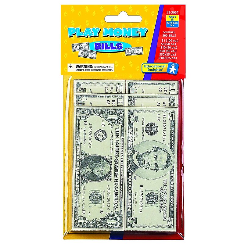 Educational Insights Play Money Bills, Green (3057) image 1