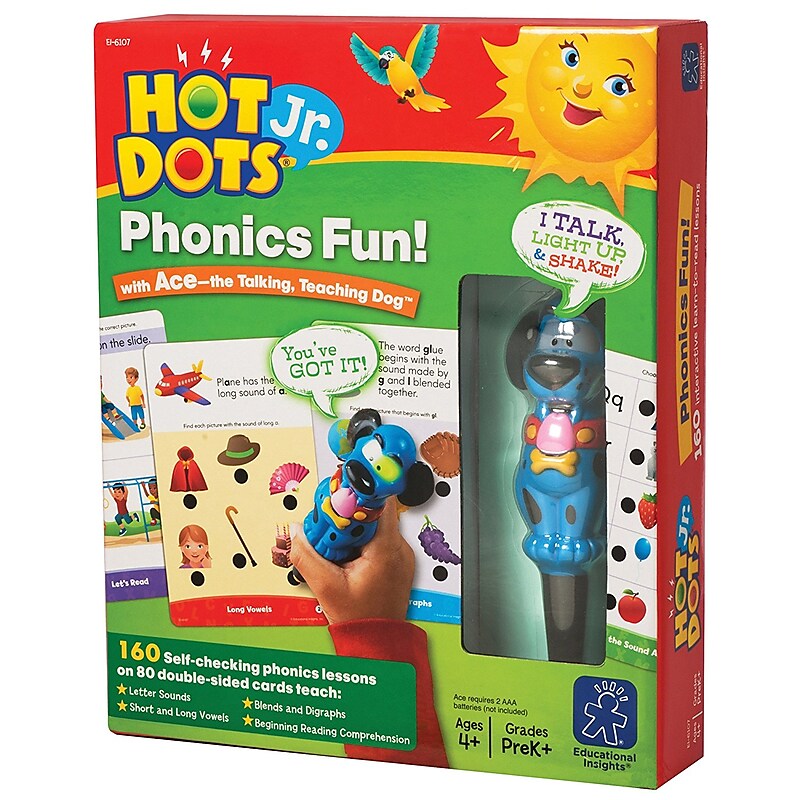 Educational Insights Hot Dots Jr. Phonics Fun Set with Interactive Pen, Ages 3+ (6107) image 1