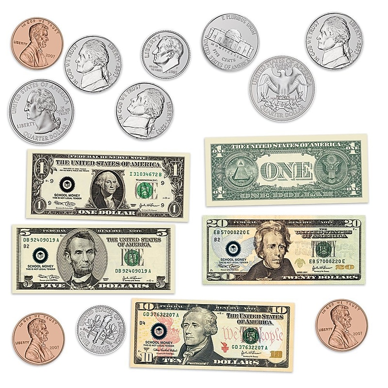 Learning Resources Double-Sided Magnetic Money, Set of 45 (LER5080) image 1