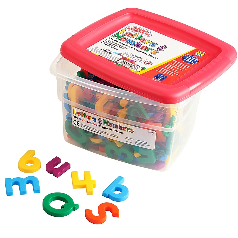 Educational Insights AlphaMagnets & MathMagnets, Multicolored, 214 Pieces (1638) image 1