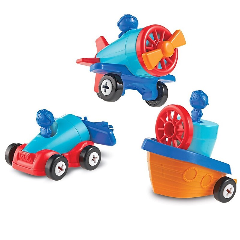 Learning Resources 1-2-3 Build It Car-Plane-Boat (LER2840) image 1